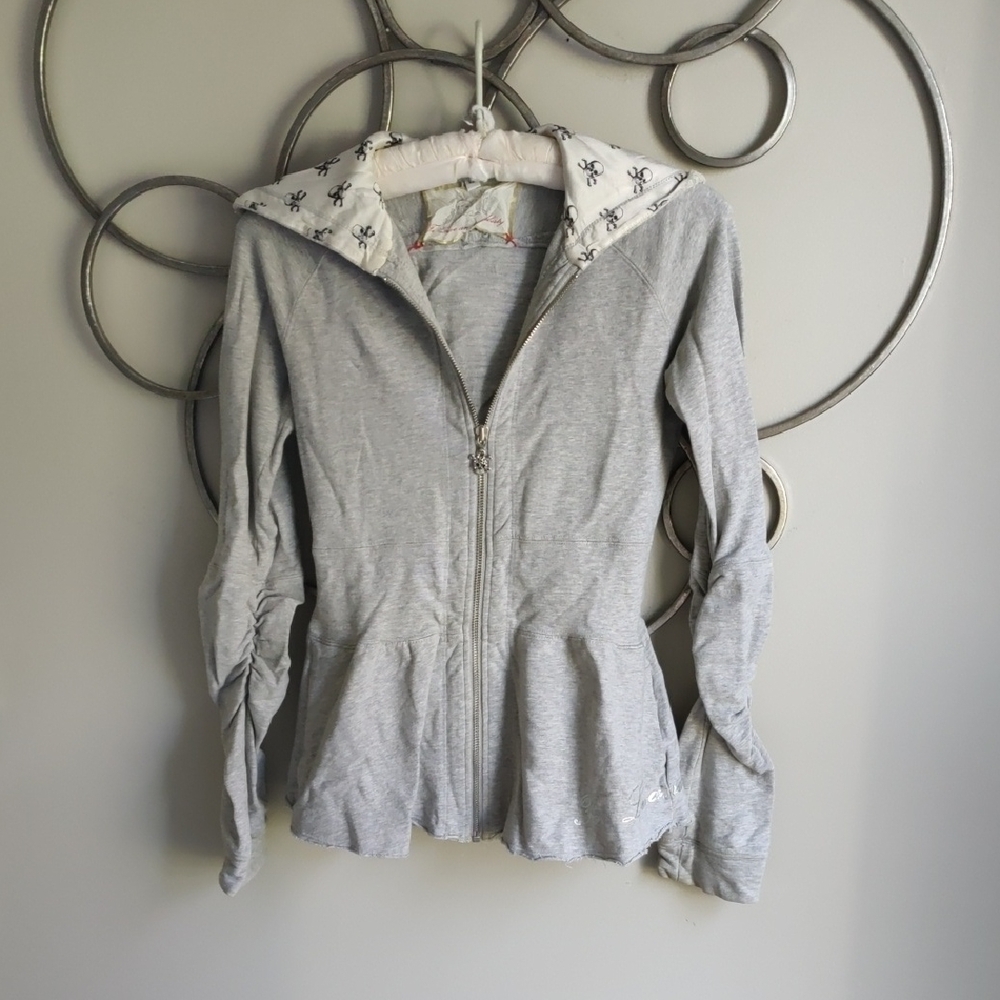 Johnny Was For Love & Liberty Skull Silk Lined Hoodie